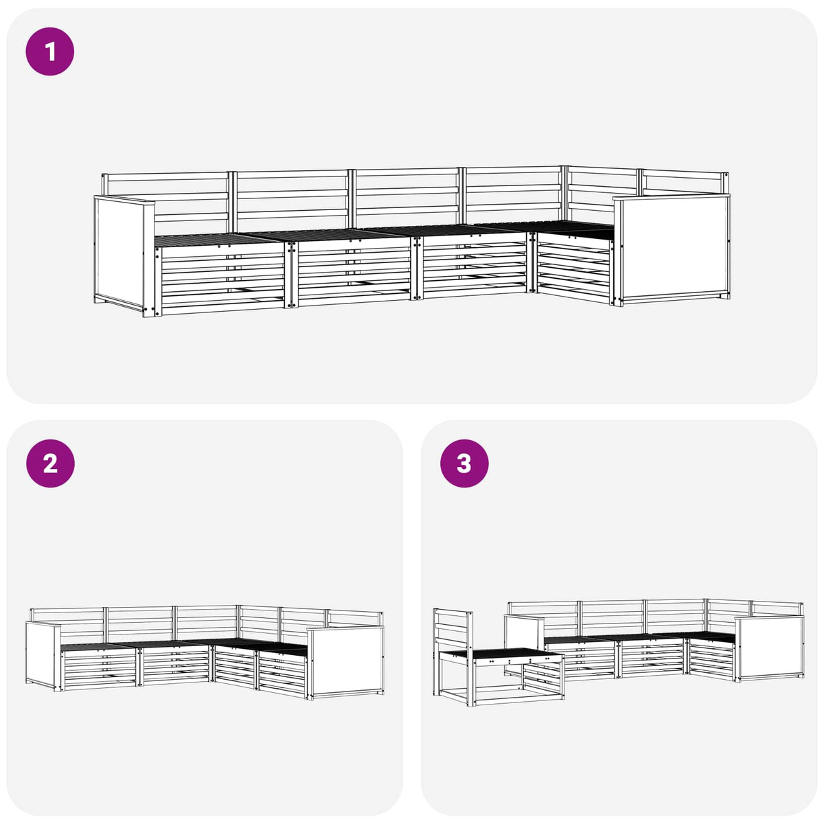 Set vanjskih sofa 5 kom. Prirodna Čvrsto drvo akacije Smeđa 323 x 164,5 x 73 cm