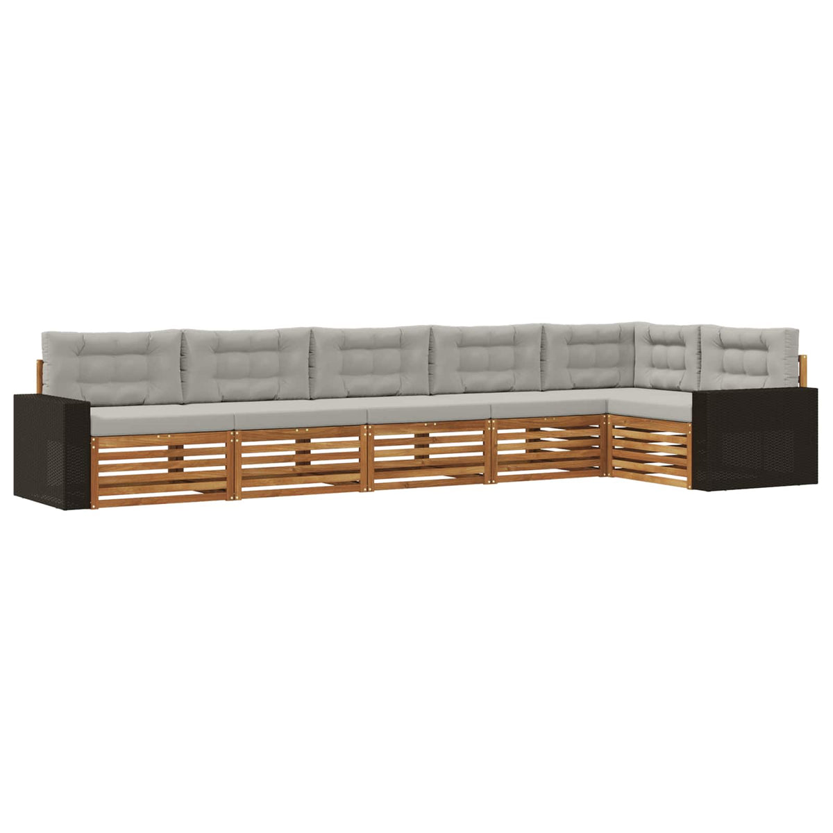 Set vanjskih sofa 6 kom. Prirodna i svjetlosiva Poliester