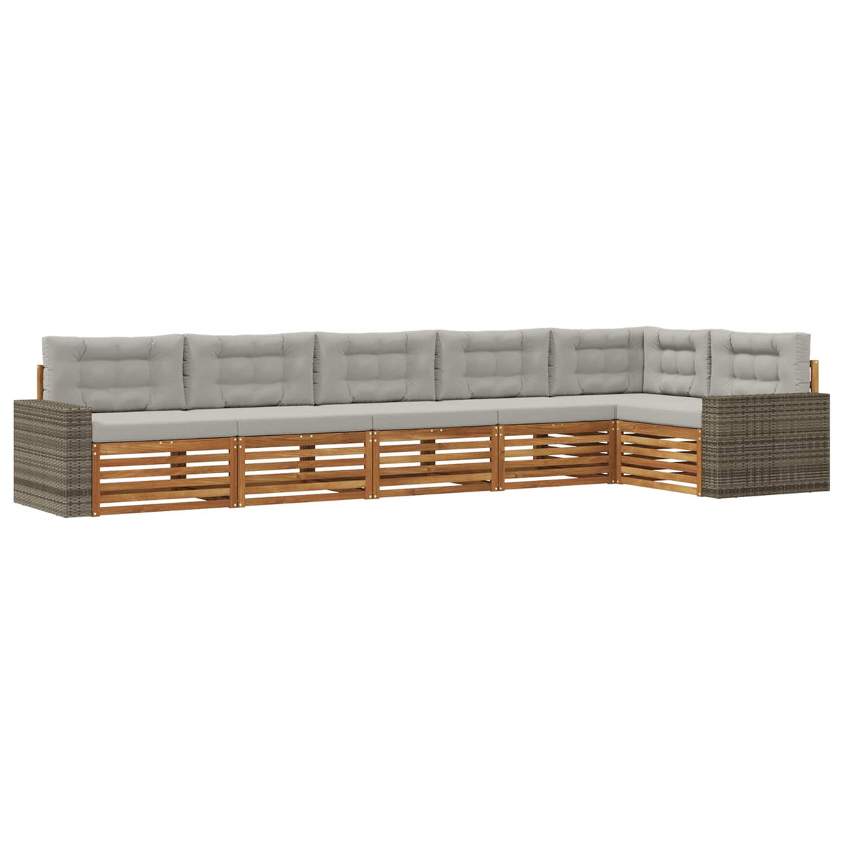 Set vanjskih sofa 6 kom. Prirodna i svjetlosiva Poliester