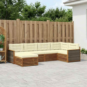 Set vanjskih sofa 6 kom. Prirodna i krem Smeđa