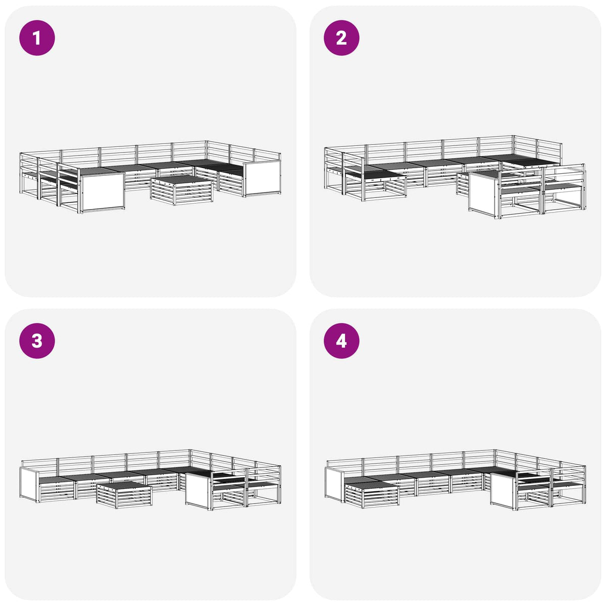 Set vanjskih sofa 10 kom. Prirodna Čvrsto drvo akacije Smeđa