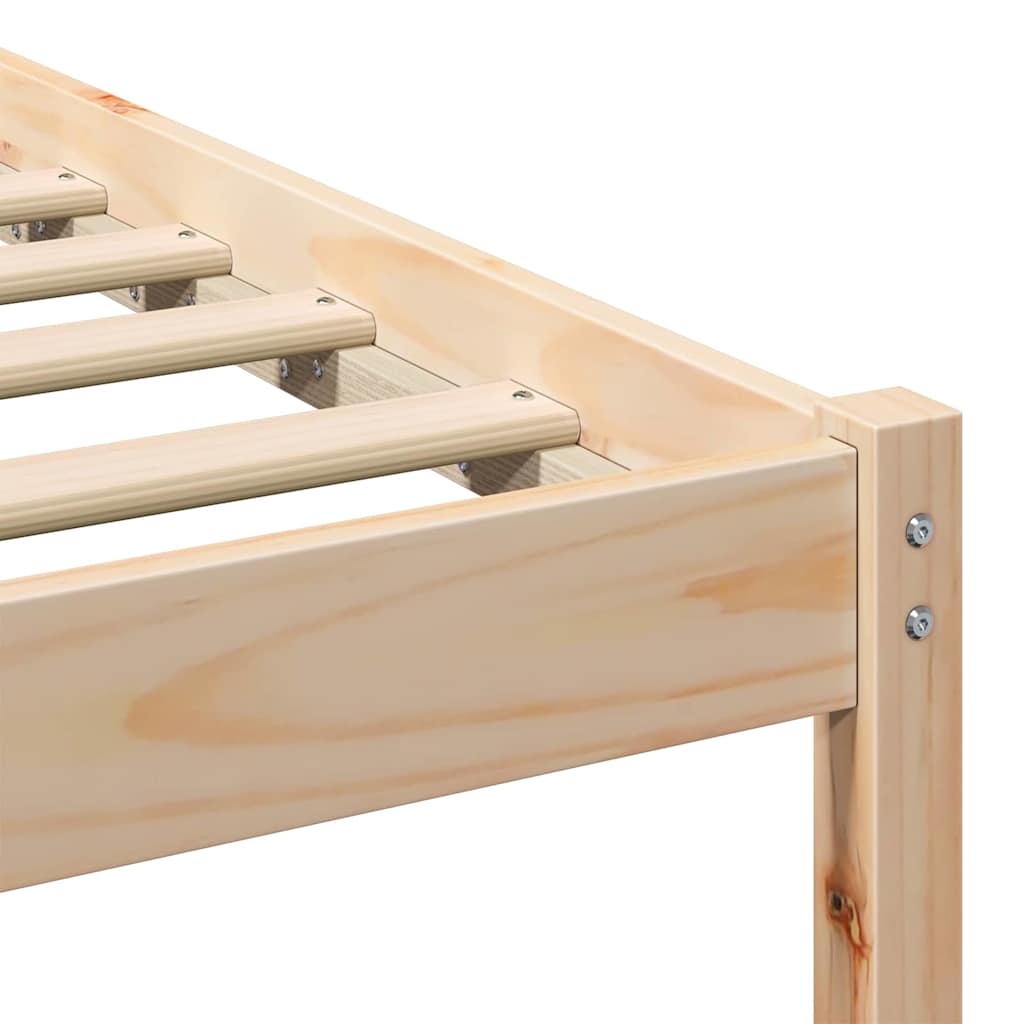 Krevetna konstrukcija Smeđa 200 x 200 cm Čvrsto borovo drvo Bež