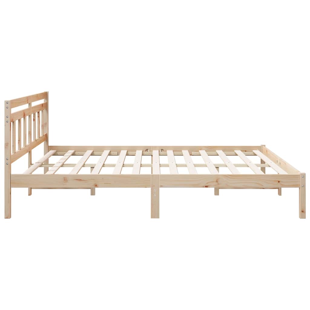 Krevetna konstrukcija Smeđa 200 x 200 cm Čvrsto borovo drvo Bež
