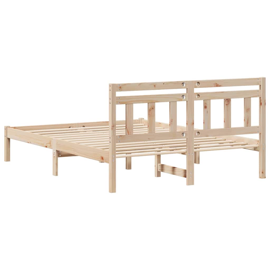 Krevetna konstrukcija Smeđa 120 x 190 cm Čvrsto borovo drvo Bež