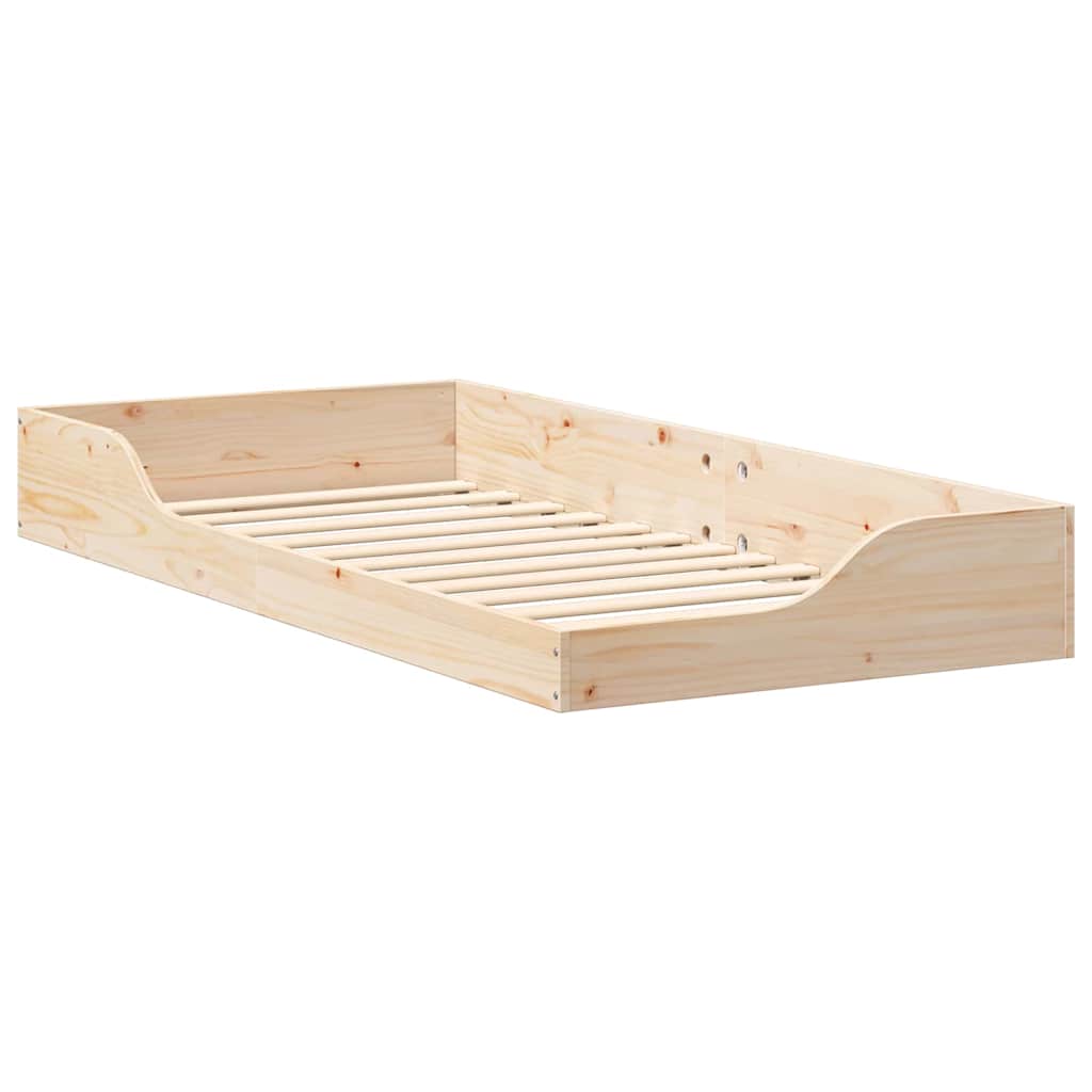 Krevetna konstrukcija Smeđa 100 x 200 cm Čvrsto borovo drvo Bež