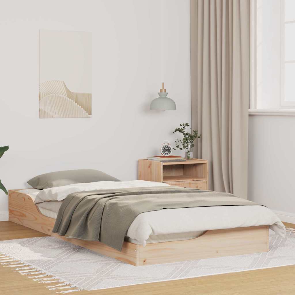 Krevetna konstrukcija Smeđa 80 x 200 cm Čvrsto borovo drvo Bež