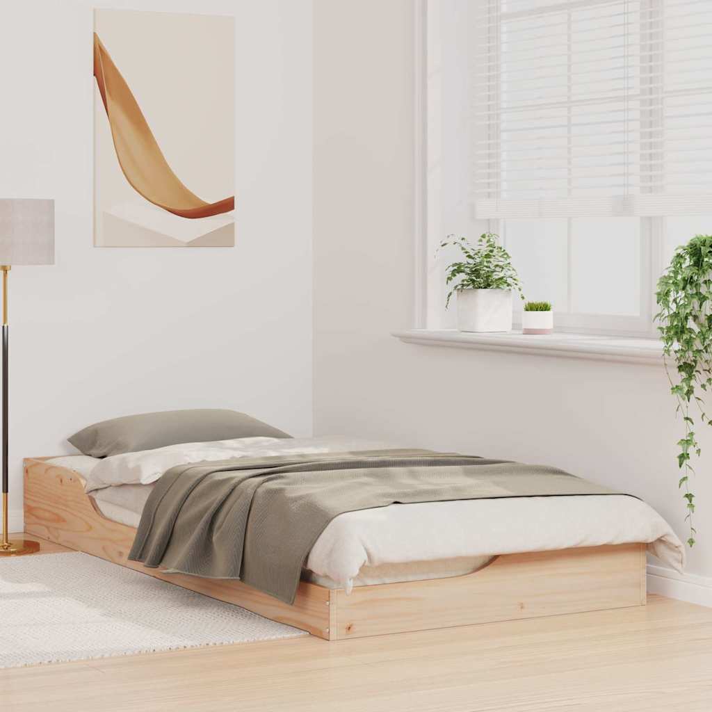Krevetna konstrukcija Smeđa 80 x 200 cm Čvrsto borovo drvo Bež