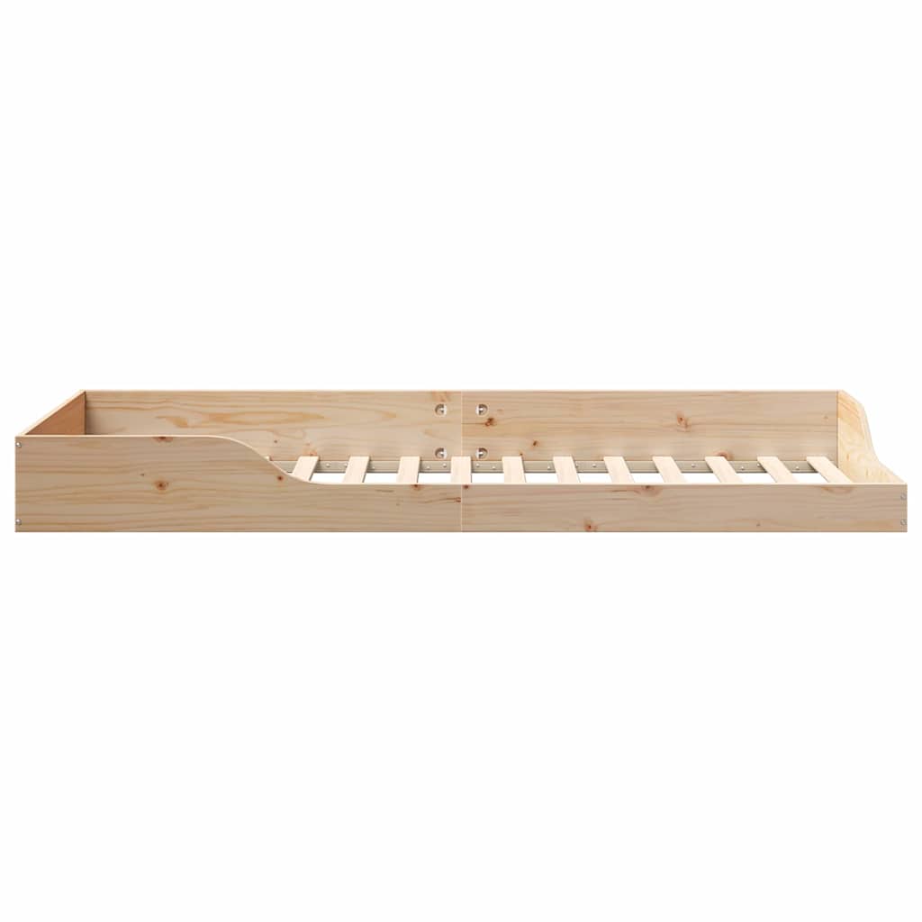 Krevetna konstrukcija Smeđa 80 x 220 cm Čvrsto borovo drvo Bež