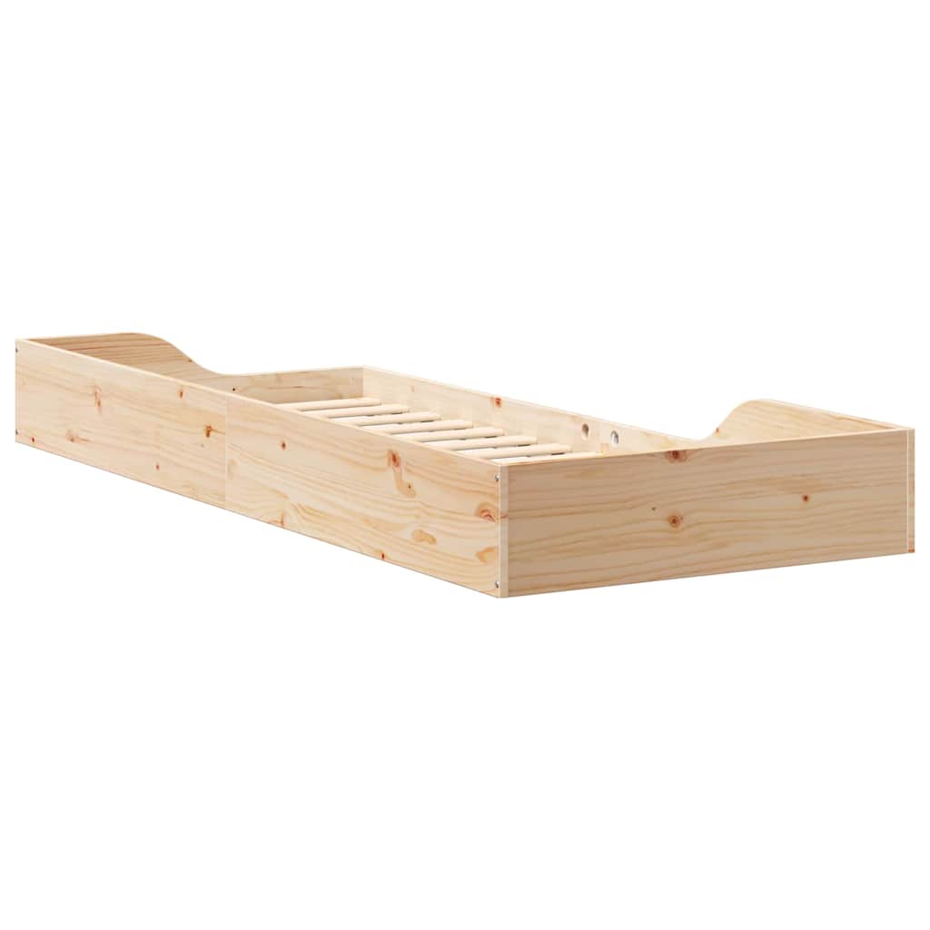 Krevetna konstrukcija Smeđa 100 x 220 cm Čvrsto borovo drvo Bež
