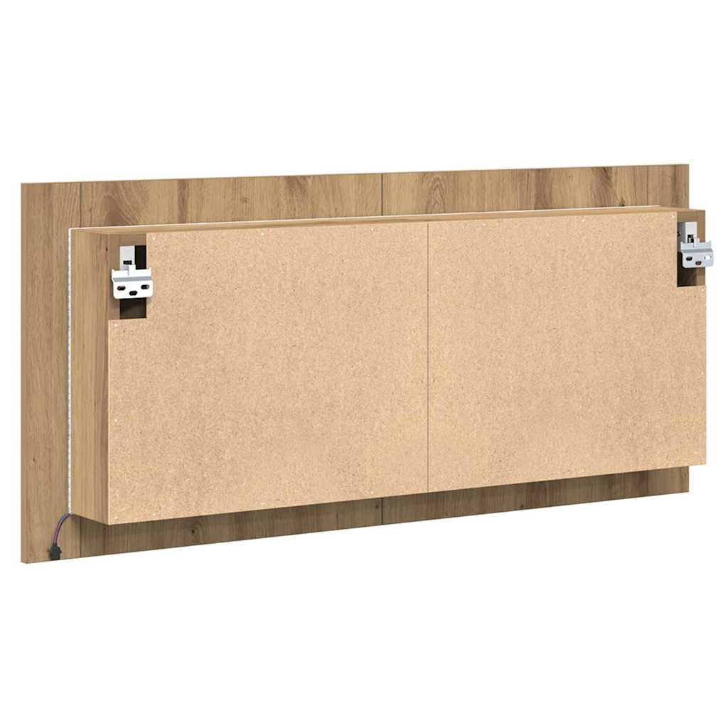 LED Ogledalo s Ormarom Zidne Umjetnički hrast 100 x 12 x 45 cm