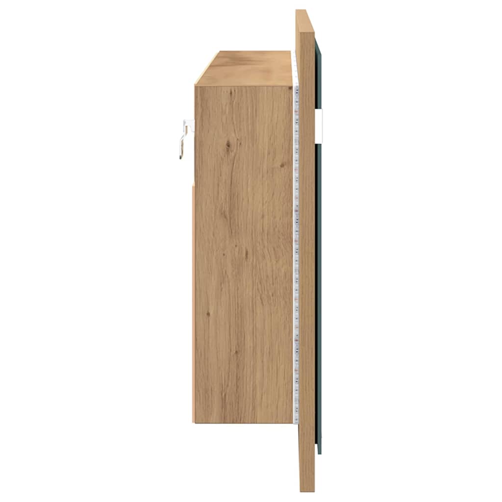 LED Ogledalo s Ormarom Zidne Umjetnički hrast 100 x 12 x 45 cm