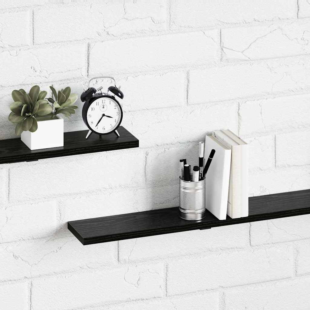 Police za knjige 4 pcs Crna 100 x 10 x 1,5 cm Konstruirano drvo