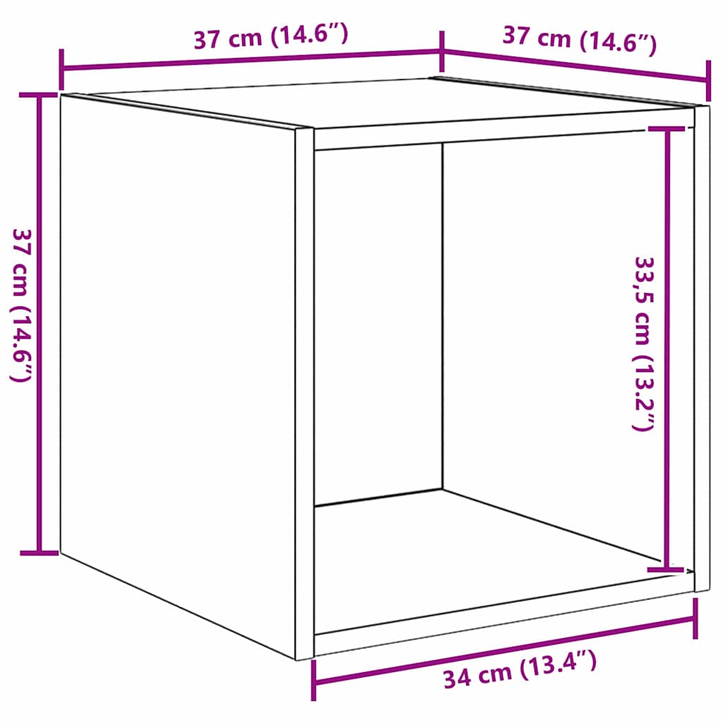 Ormar za Zid 2 pcs Staro drvo 37 x 37 x 37 cm Konstruirano drvo