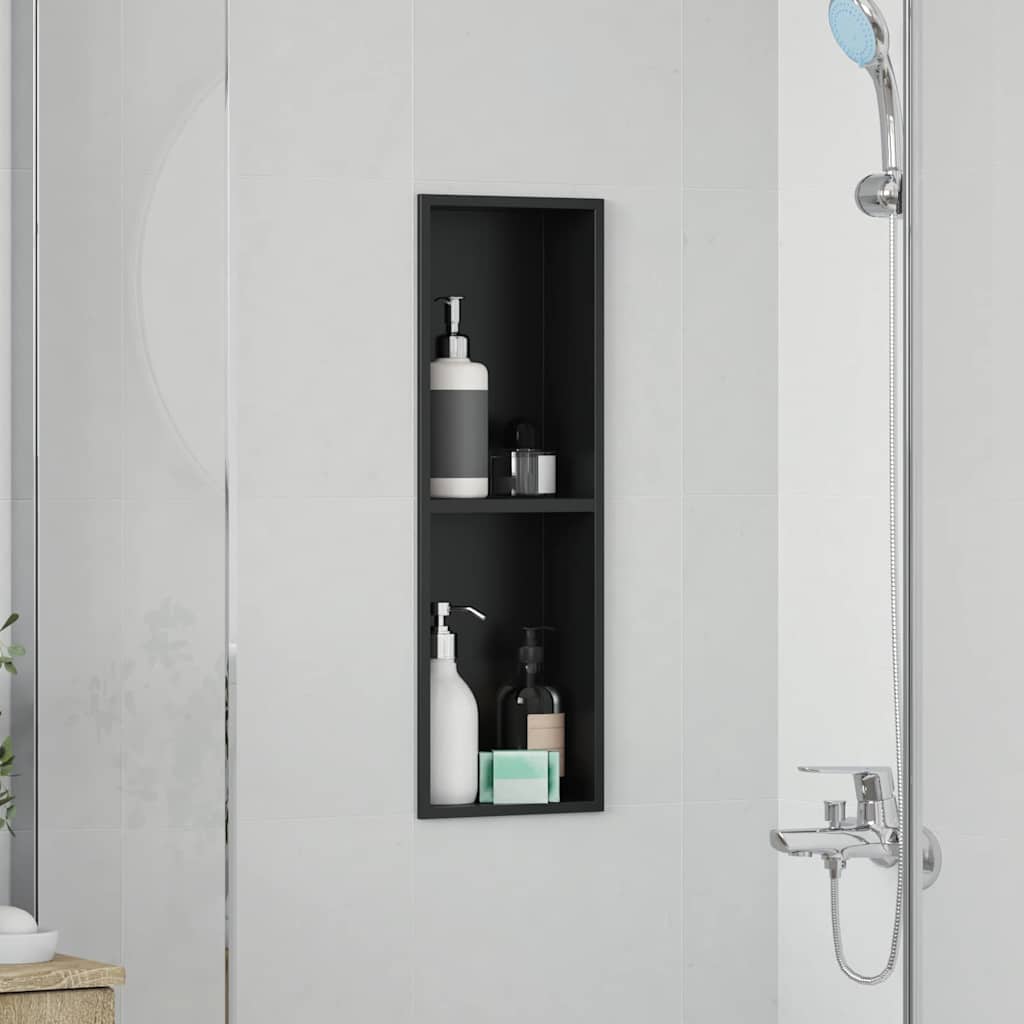 Ničica za tuš Crna 60 x 20 x 9,5 cm Nehrđajući čelik