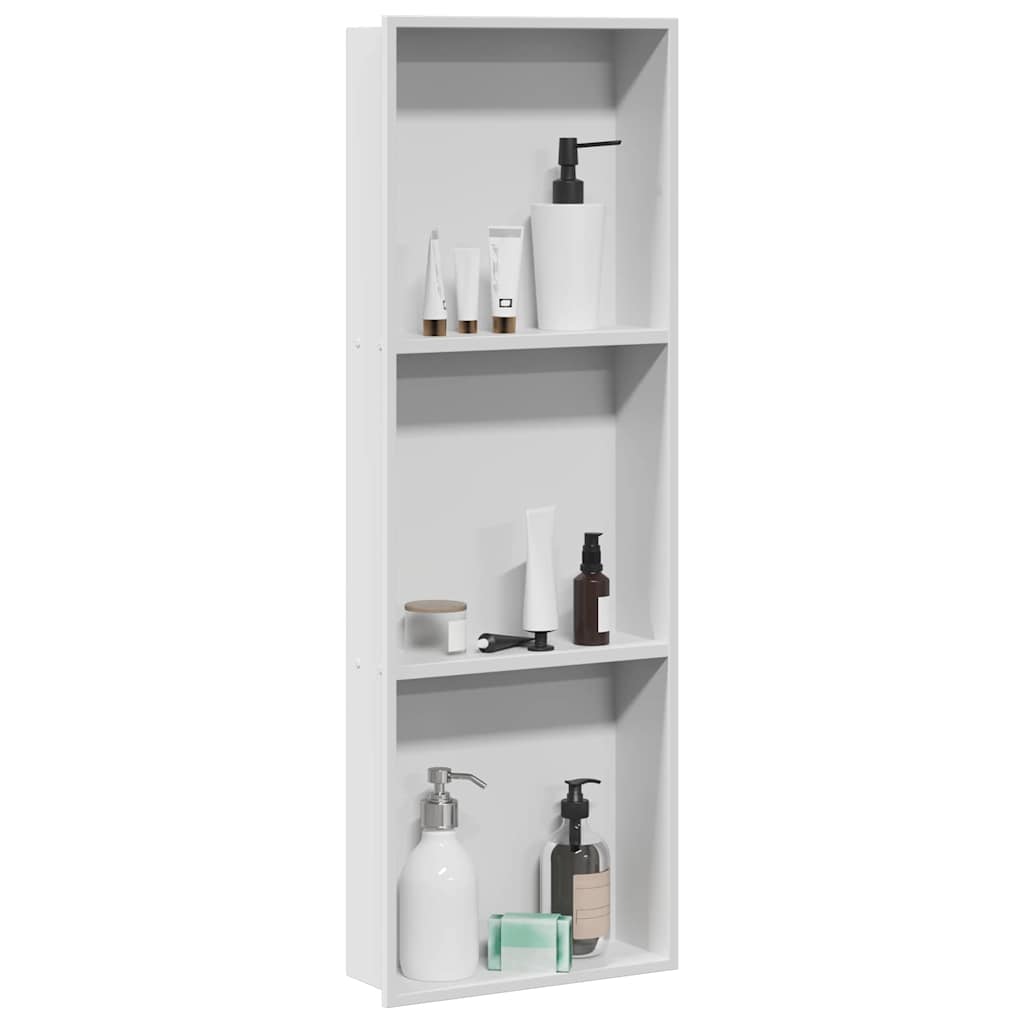 Ničica za tuš Bijeli 90 x 30 x 9,5 cm Nehrđajući čelik