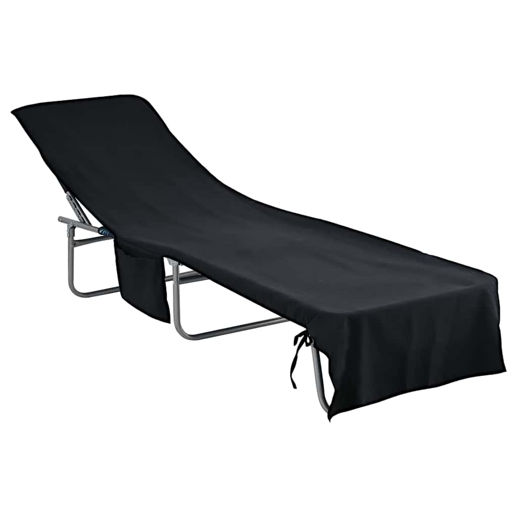 Ručnici za ležaljku 2 pcs Crna 210 x 75 cm Polyester i Polyamid