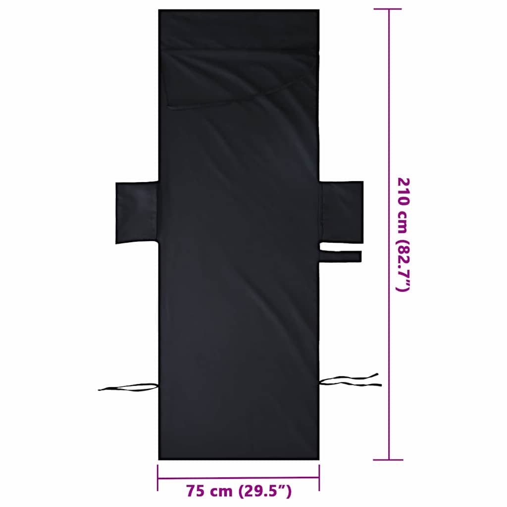 Ručnici za ležaljku 2 pcs Crna 210 x 75 cm Polyester i Polyamid