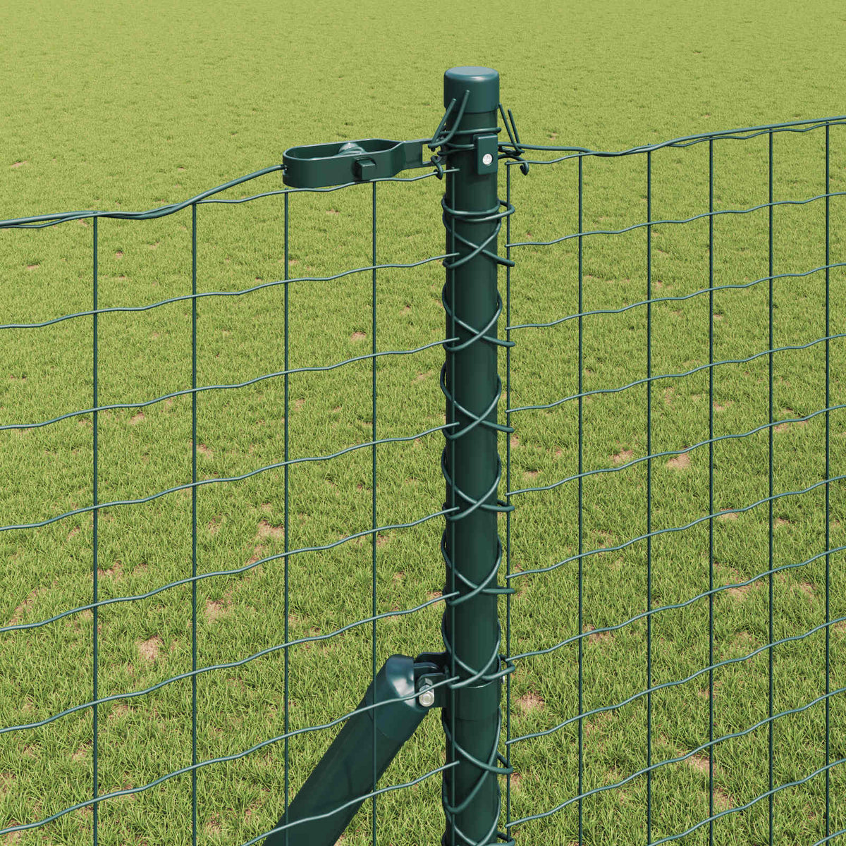 Stup za ogradu 2 kom. Zelena Čelik s praškastim premazom 210 cm