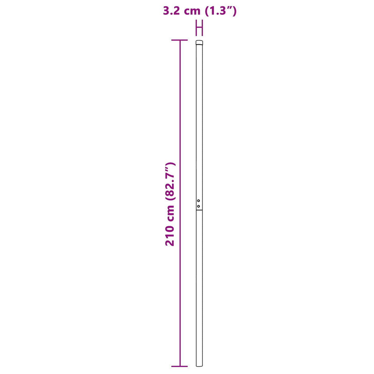 Stup za ogradu 2 kom. Zelena Čelik s praškastim premazom 210 cm