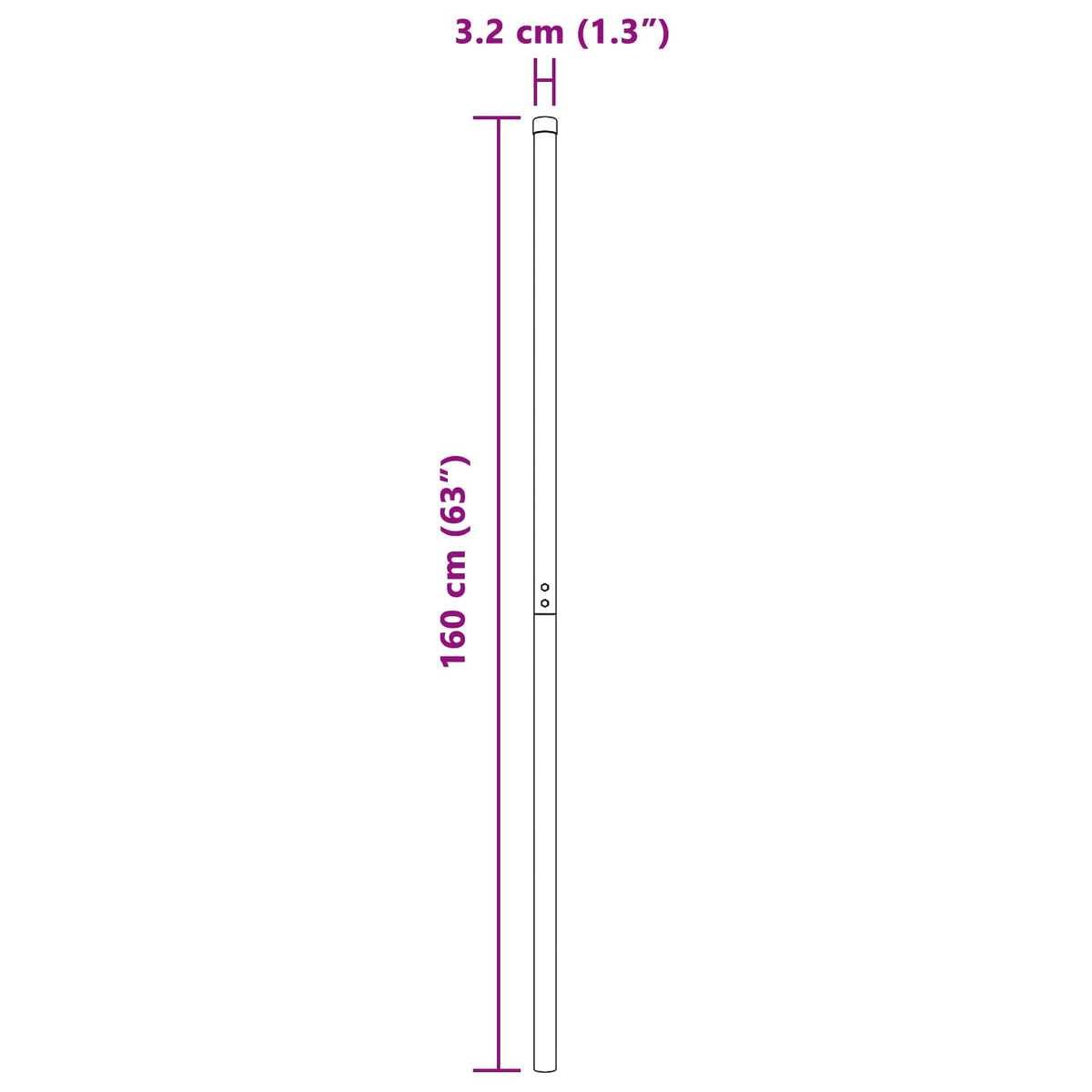 Stup za ogradu 2 kom. Siva Čelik s praškastim premazom 160 cm