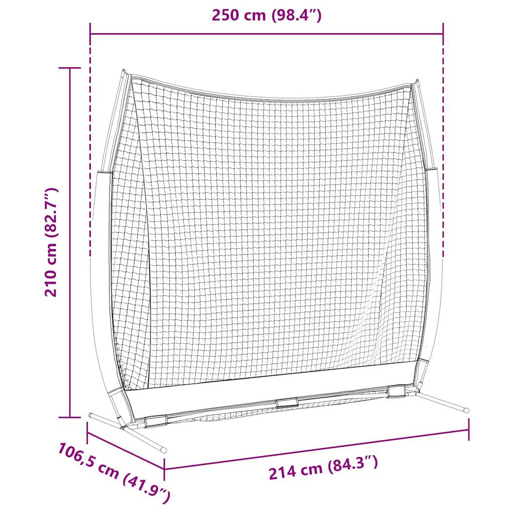 Golf Trening Pomagala Crna 250 x 106,5 x 210 cm Poliester