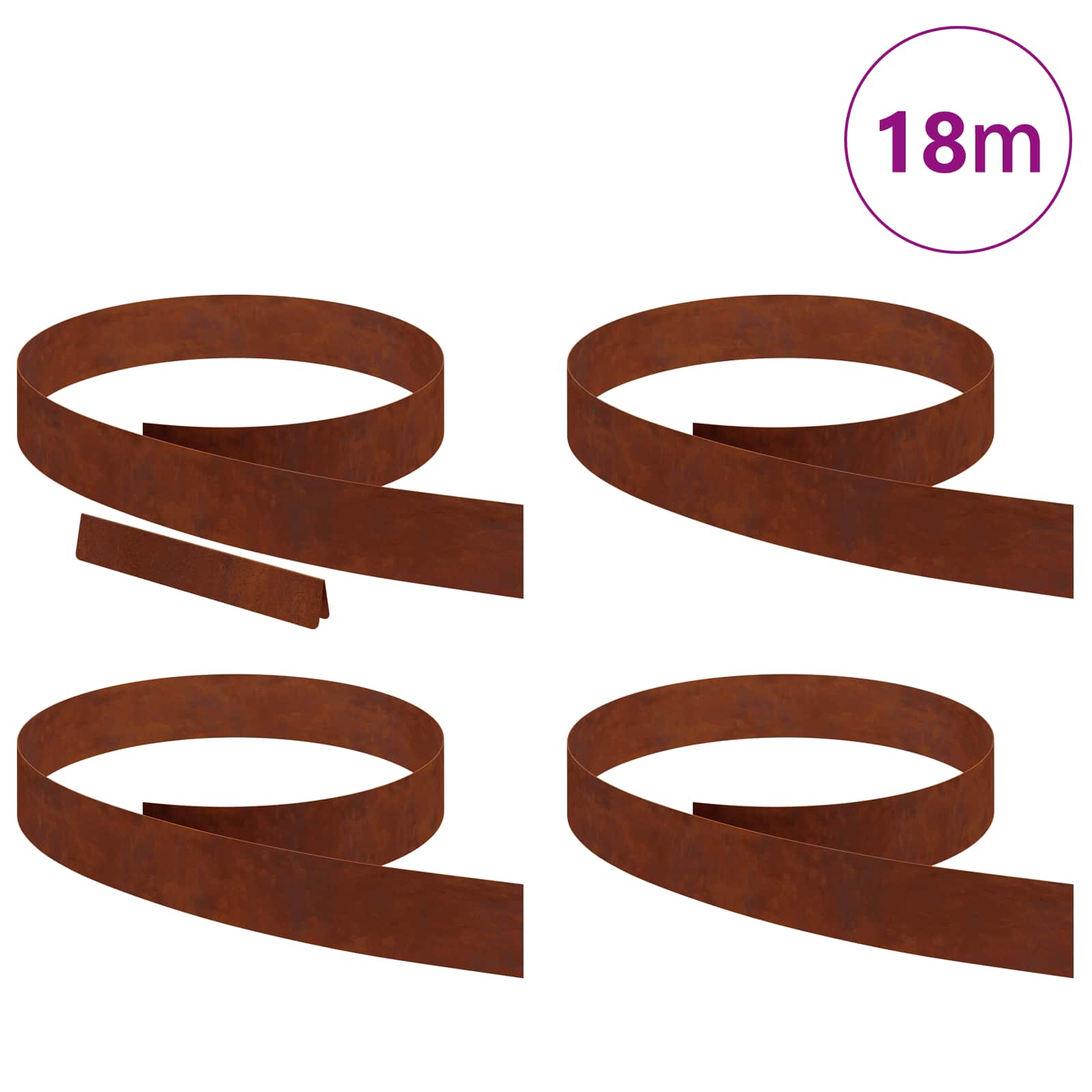 Ograda oko Travnjaka 4 pcs Rđa 450 x 0,05 x 10 cm