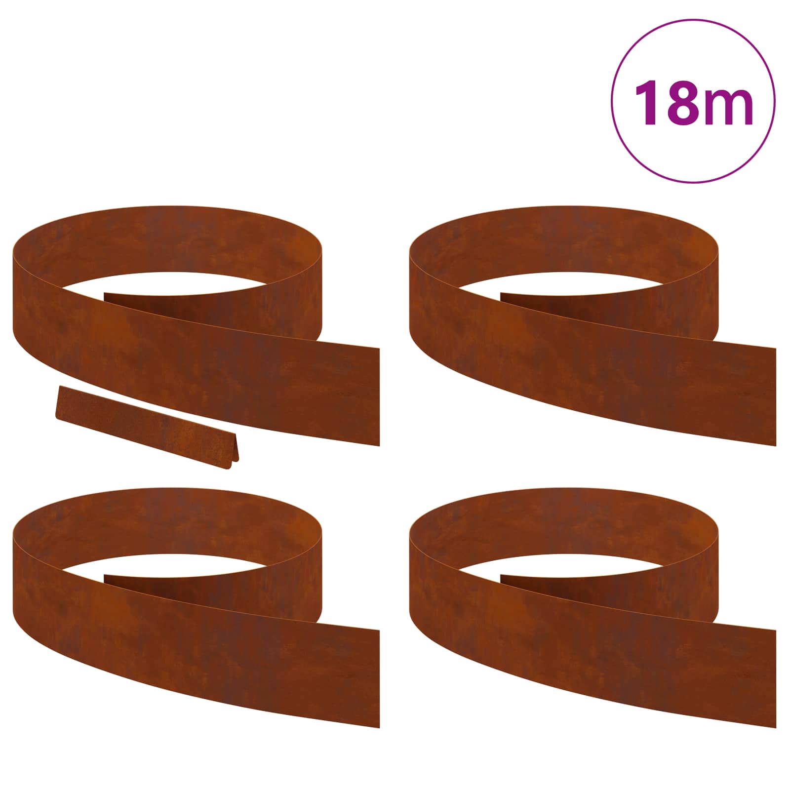 Ograda oko Travnjaka 4 pcs Rđa 450 x 0.05 x 15 cm