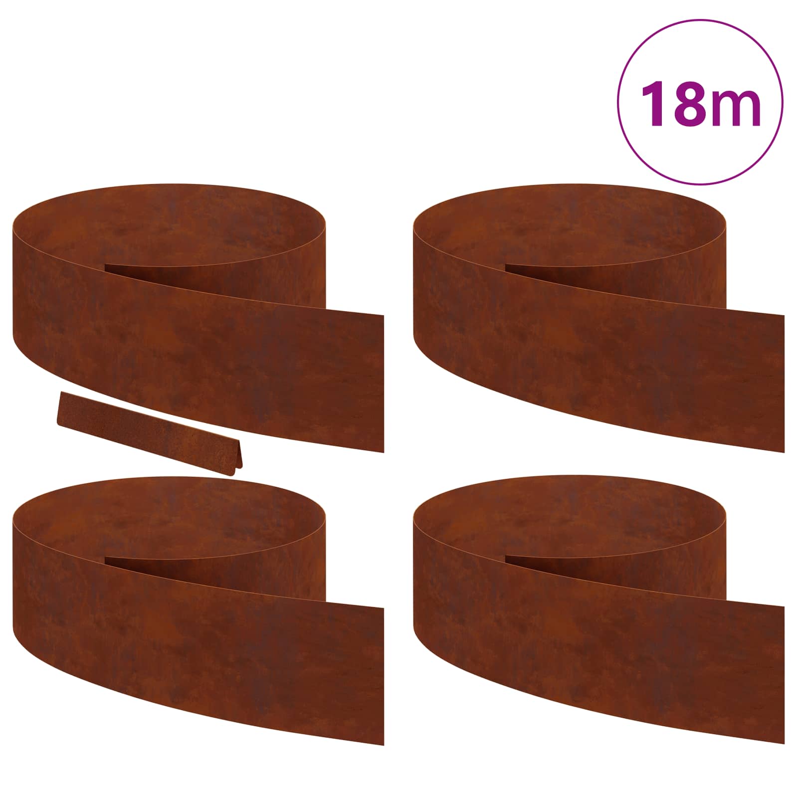 Ograda oko Travnjaka 4 pcs Rđa 450 x 0,05 x 20 cm