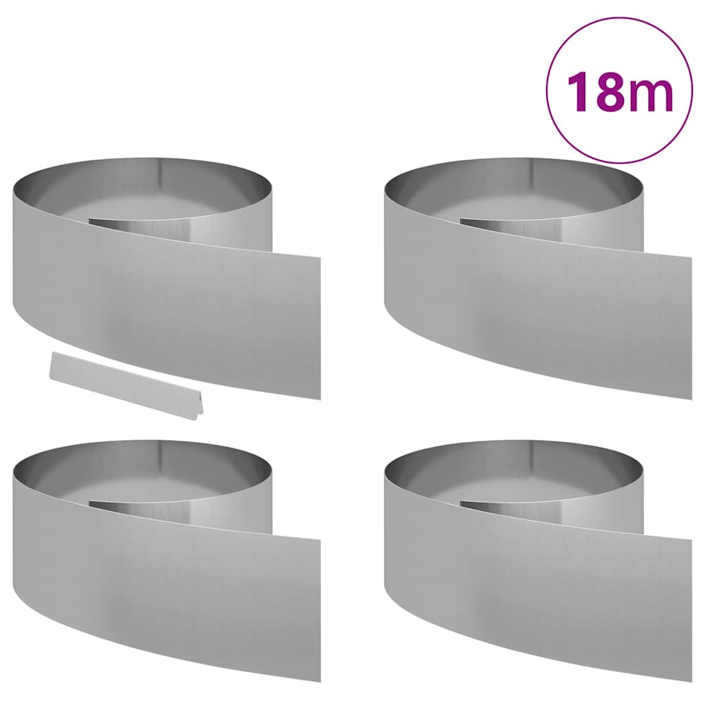 Ograda oko Travnjaka 4 pcs Srebrno 450 x 0,05 x 25 cm