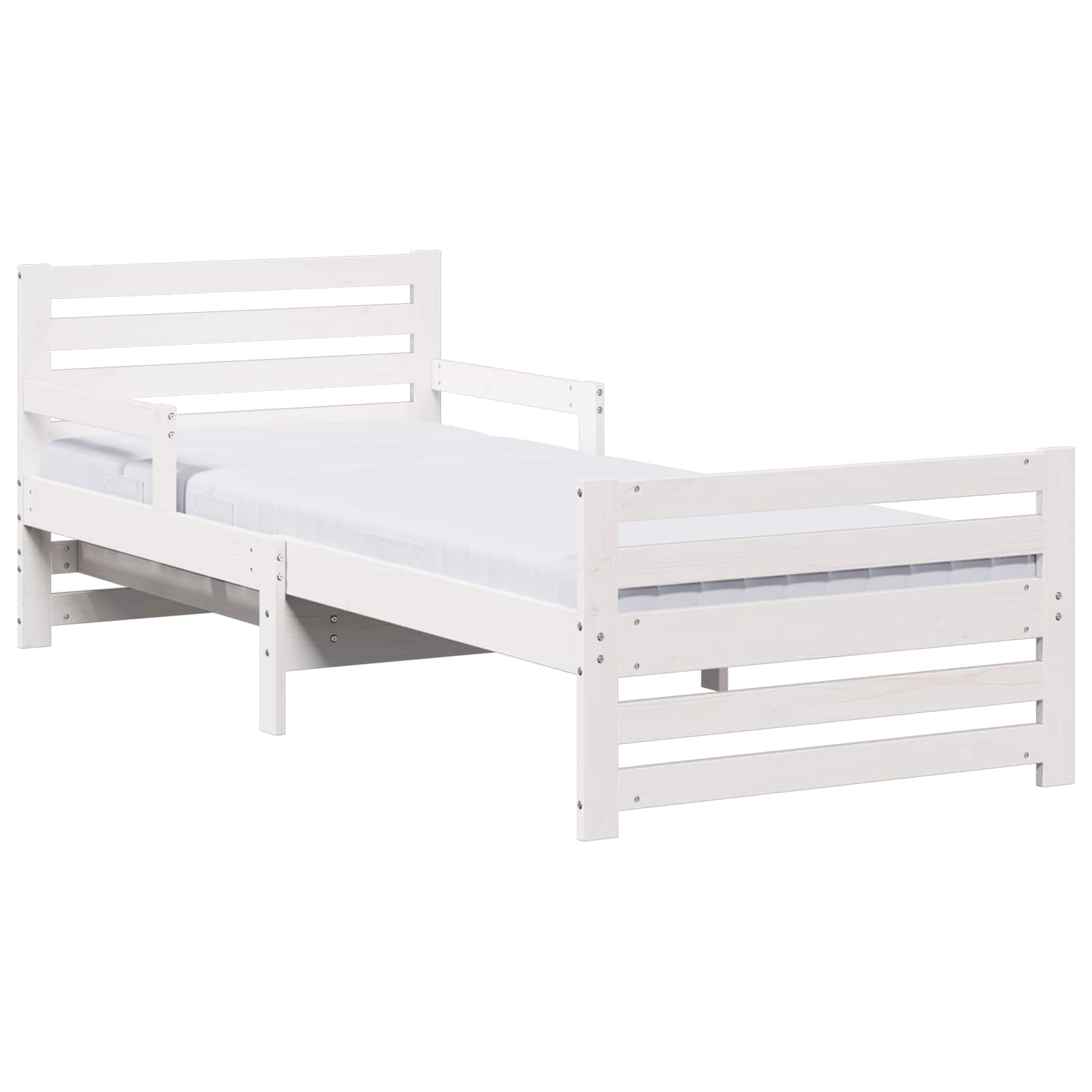 Krevet s produžetnim madracem s uzglavljem Bijelo 80 x 200 cm
