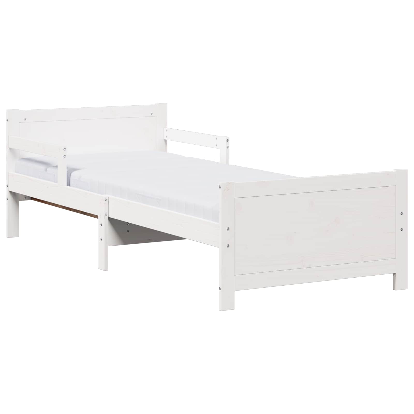 Krevet s produžetnim madracem s uzglavljem Bijelo 80 x 200 cm