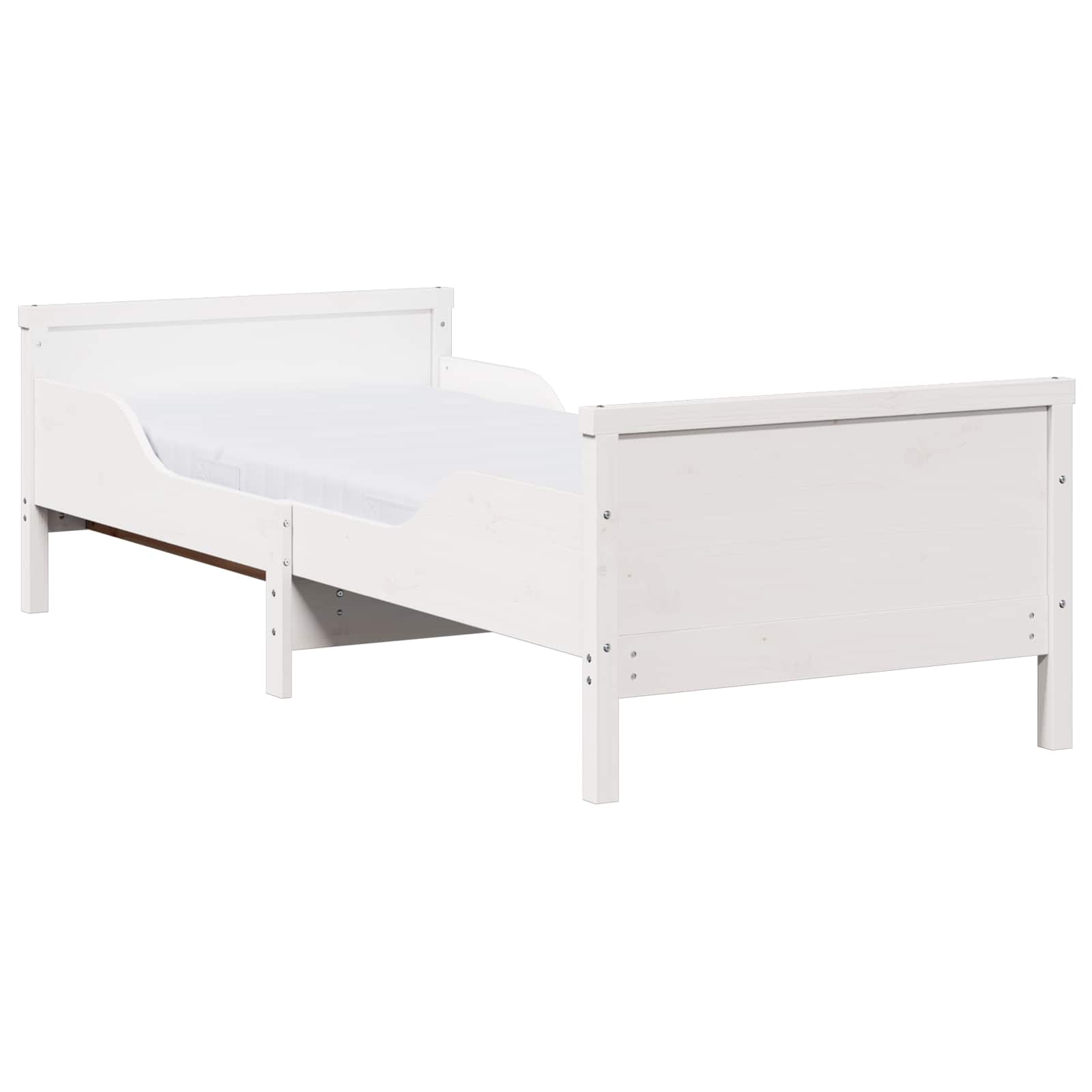 Krevet s produžetnim madracem s uzglavljem Bijelo 80 x 200 cm