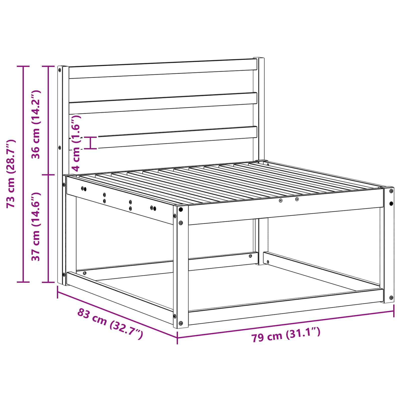 Set vanjskih sofa 3 pcs Bijela 245,5 x 83 x 73 cm