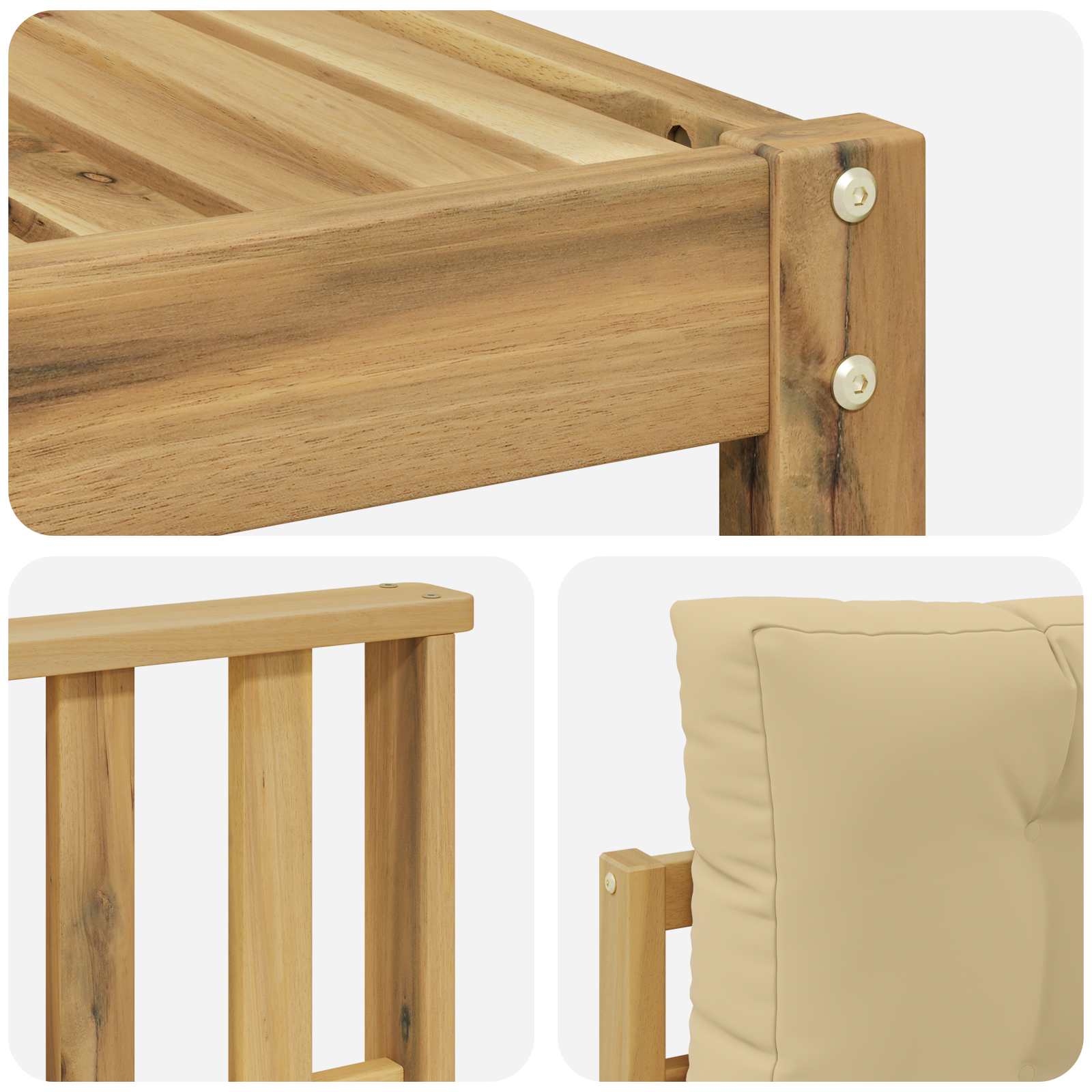 Set vanjskih sofa s jastukom 4 pcs Bijela i bež