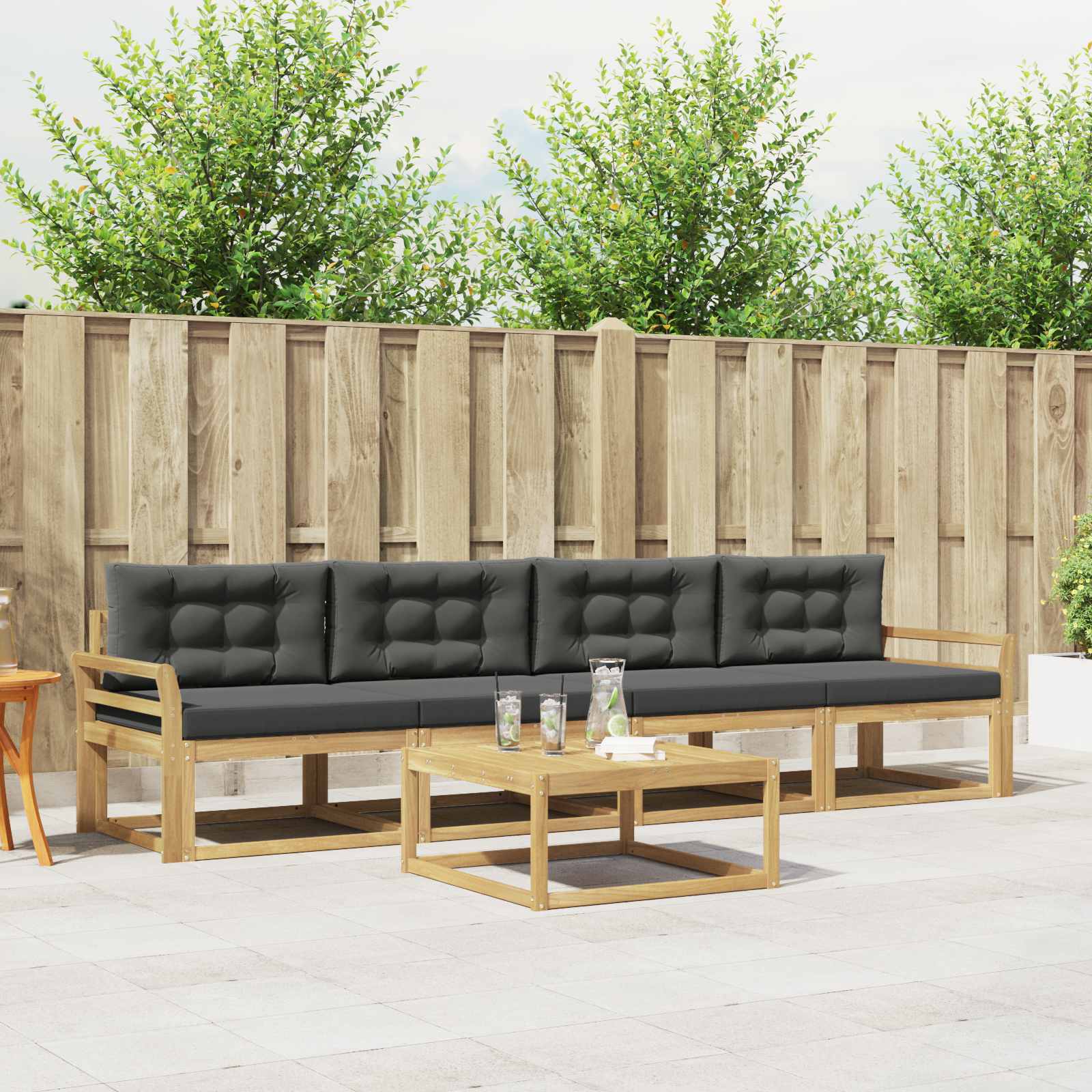 Set vanjskih sofa s jastukom 4 pcs Bijela i antracit