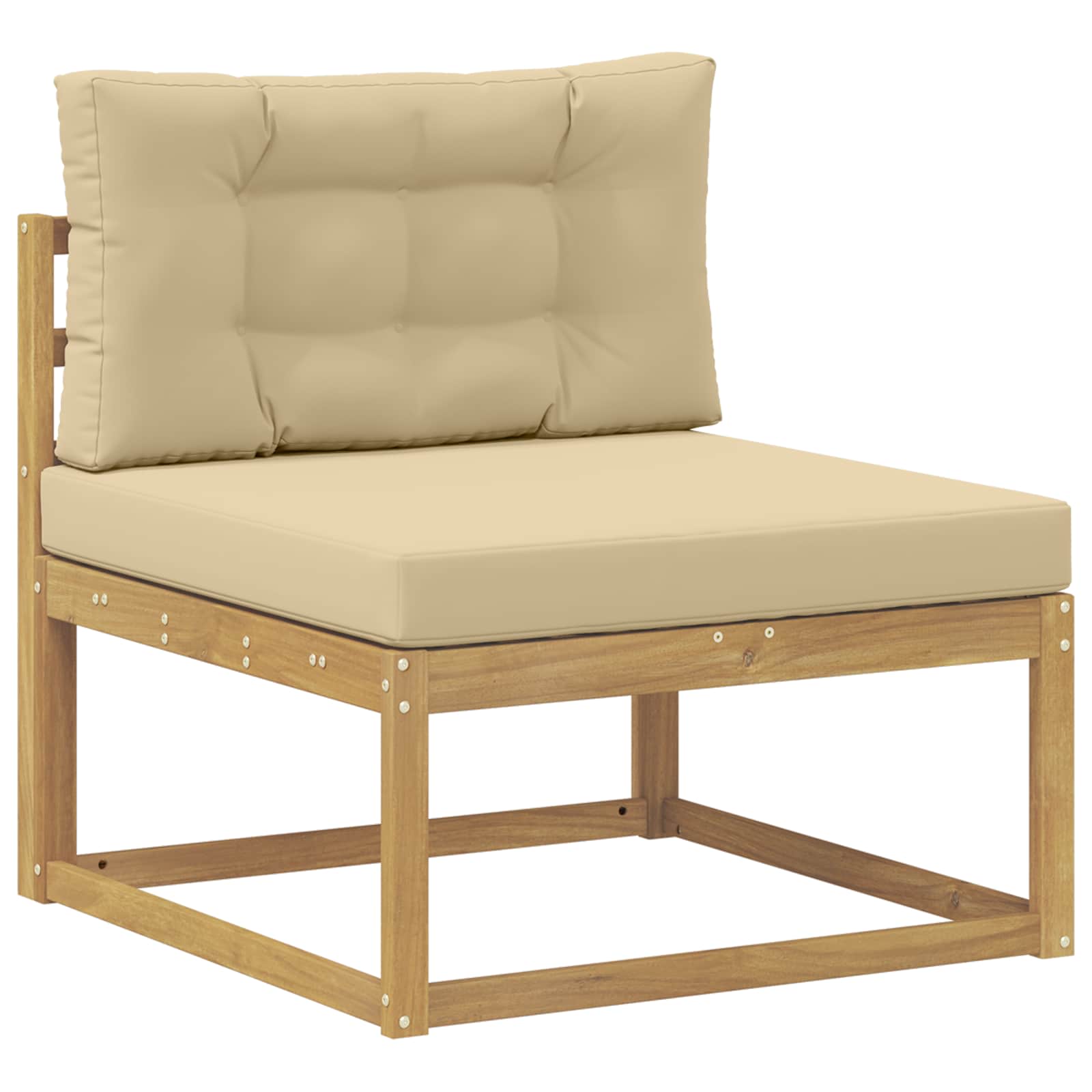 Set vanjskih sofa s jastukom 4 pcs Bijela i bež