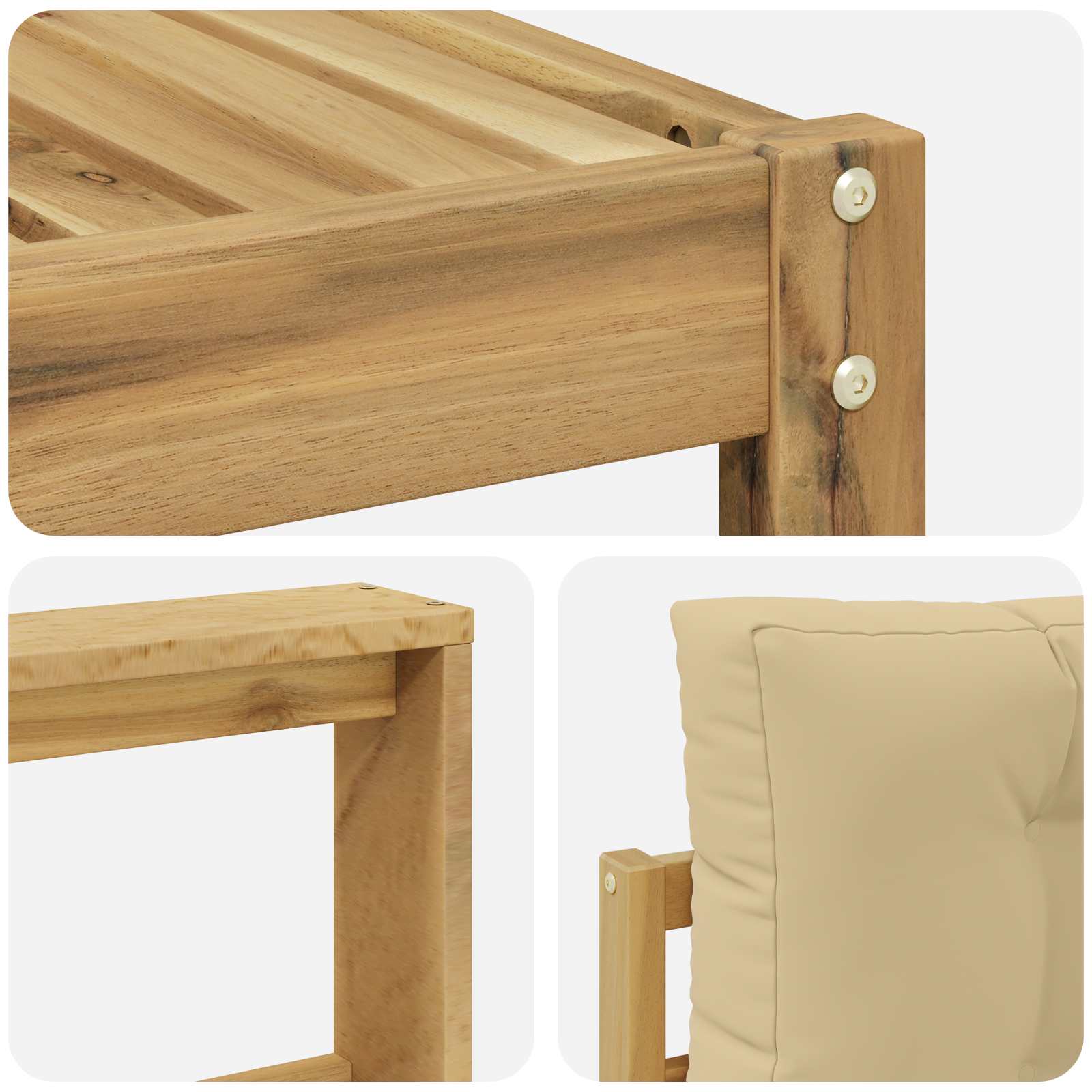 Set vanjskih sofa s jastukom 4 pcs Bijela i bež