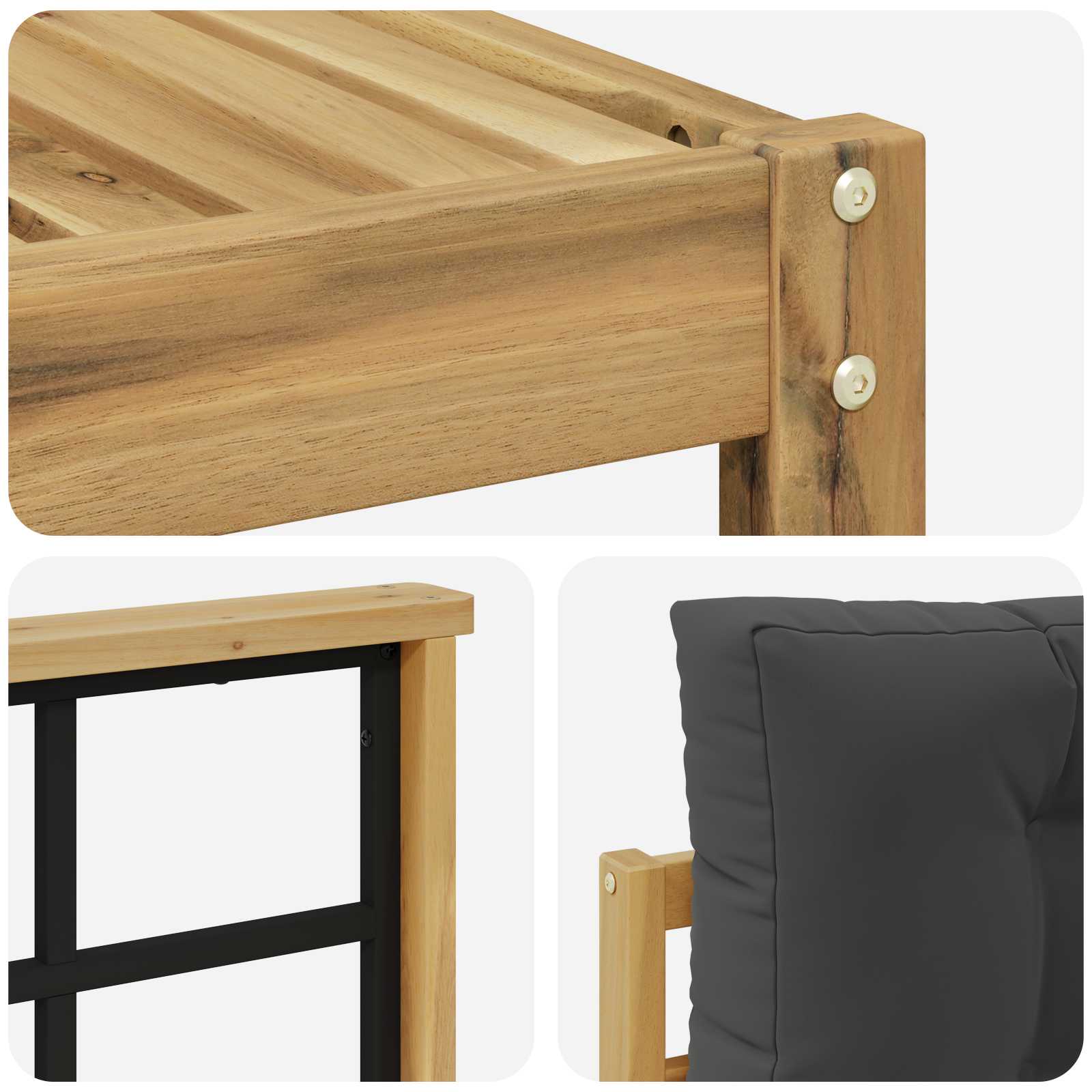 Set vanjskih sofa s jastukom 4 pcs Bijela i antracit