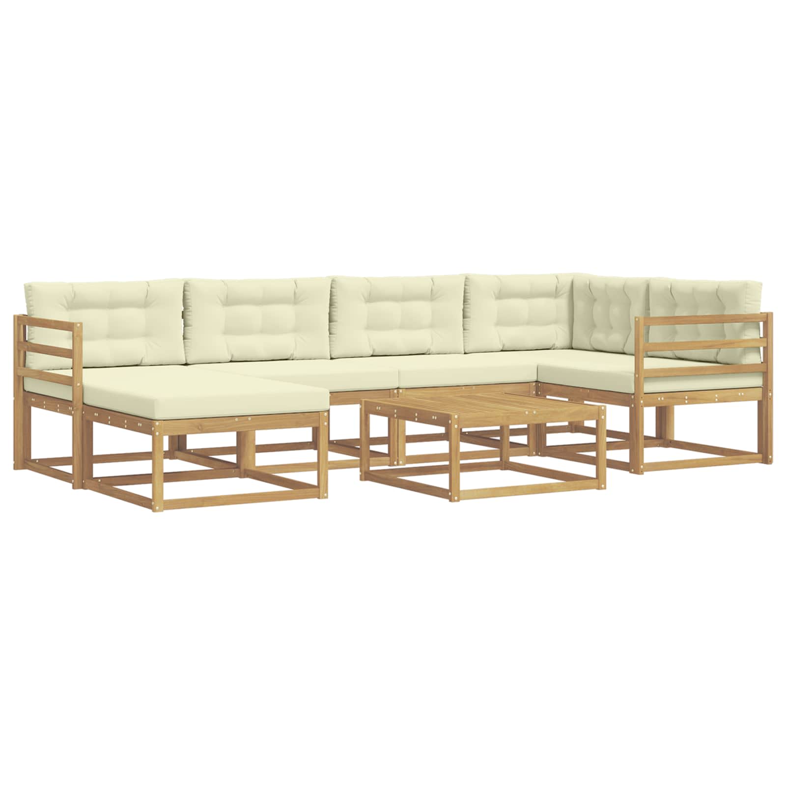 Set vanjskih sofa 7 pcs Bijela i krem