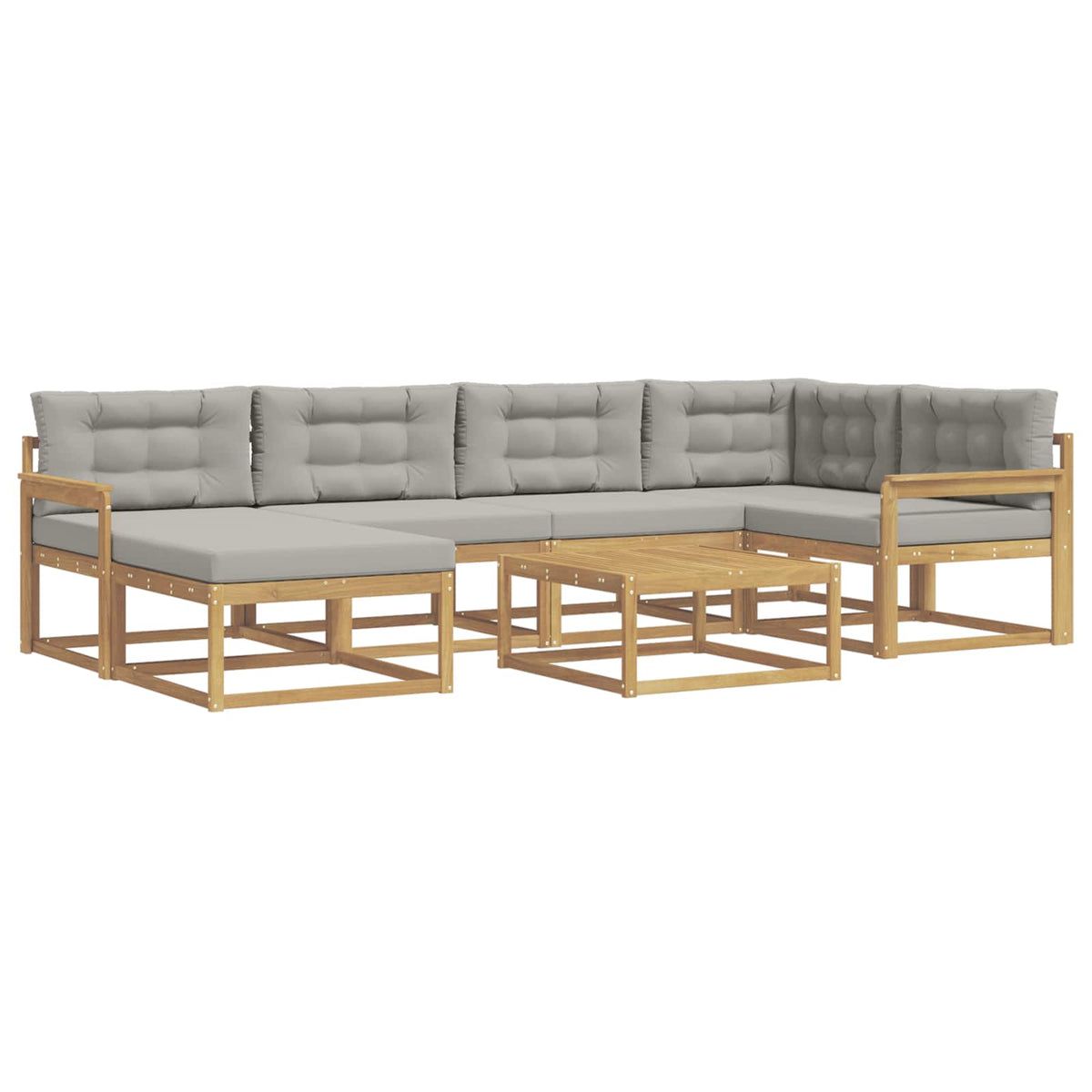 Set vanjskih sofa 7 kom. Bijela i svjetlosiva 79 x 79 x 37 cm