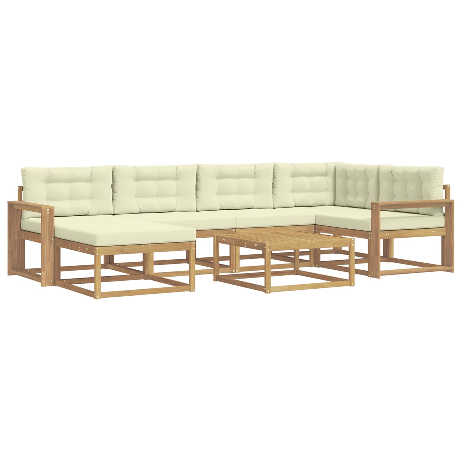 Set vanjskih sofa 7 pcs Bijela i krem