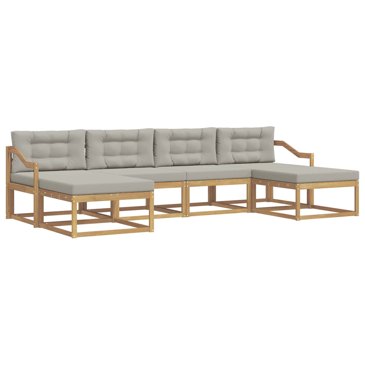 Set vanjskih sofa 6 kom. Bijela i svjetlosiva Smeđa 325 x 162,5 x 73 cm