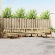 Set vanjskih sofa 8 kom. Bijela i bež 404 x 245,5 x 73 cm