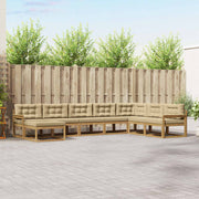 Set vanjskih sofa 8 kom. Bijela i bež 406 x 247,5 x 73 cm