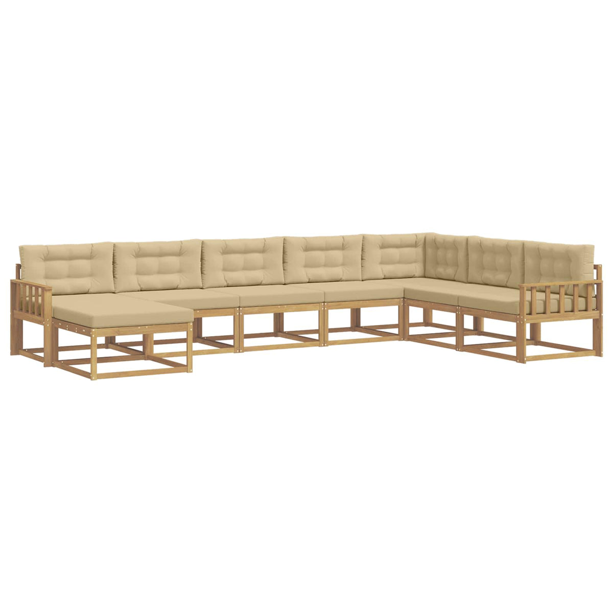 Set vanjskih sofa 8 kom. Bijela i bež 406 x 247,5 x 73 cm