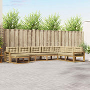 Set vanjskih sofa 8 kom. Bijela i bež 410 x 251,5 x 73 cm