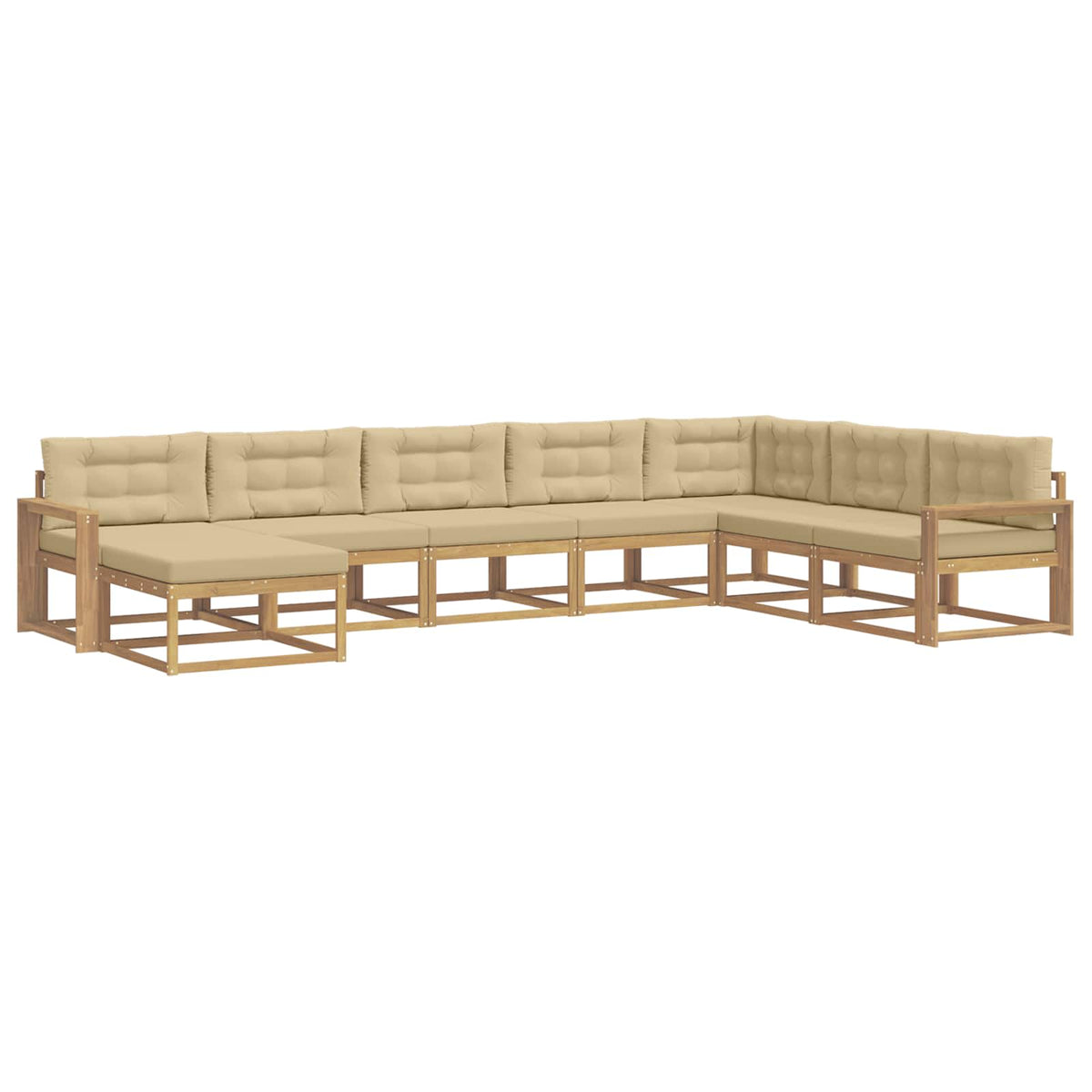 Set vanjskih sofa 8 kom. Bijela i bež 410 x 251,5 x 73 cm