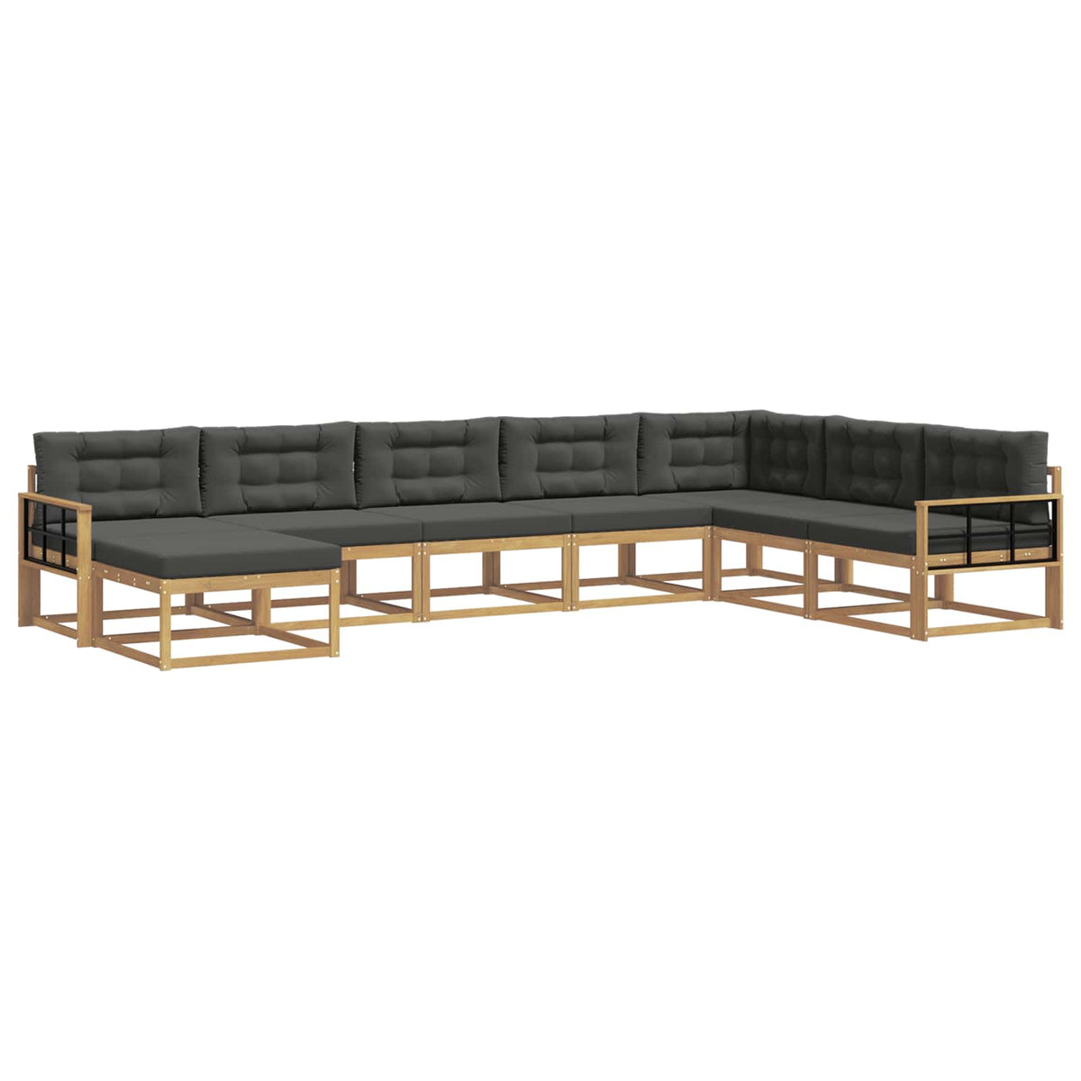 Set vanjskih sofa 8 kom. Bijela i antracit 406 x 247,5 x 73 cm
