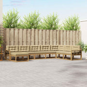 Set vanjskih sofa 8 kom. Bijela i bež 406 x 247,5 x 73 cm