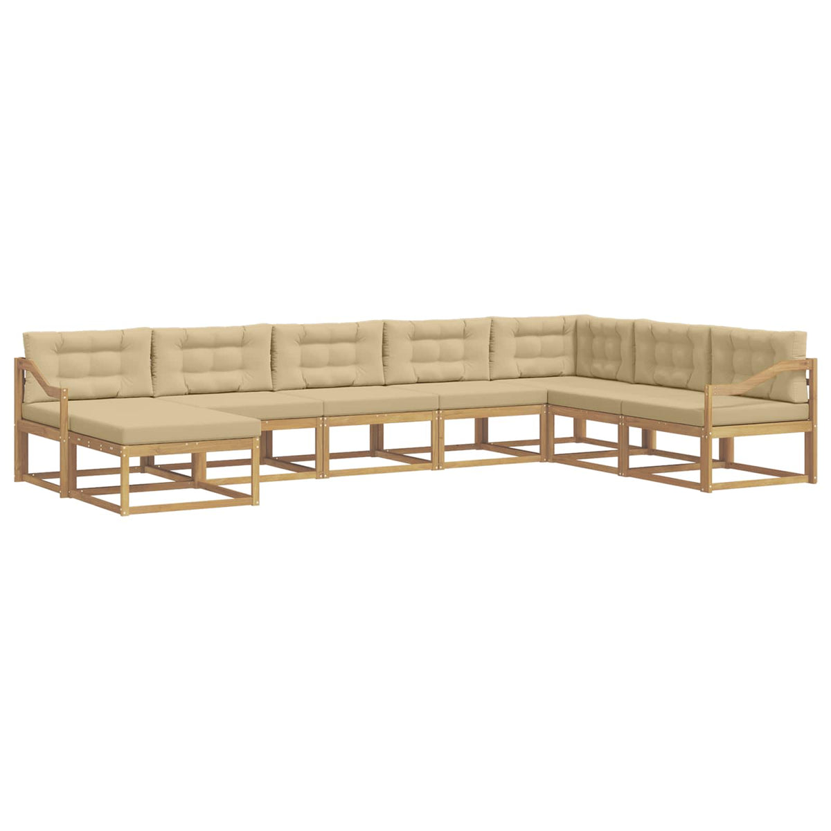 Set vanjskih sofa 8 kom. Bijela i bež 404 x 245,5 x 73 cm